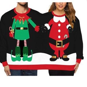 Sweaters Ugly Christmas Sweater Couples Sweatshirts Pullover Two